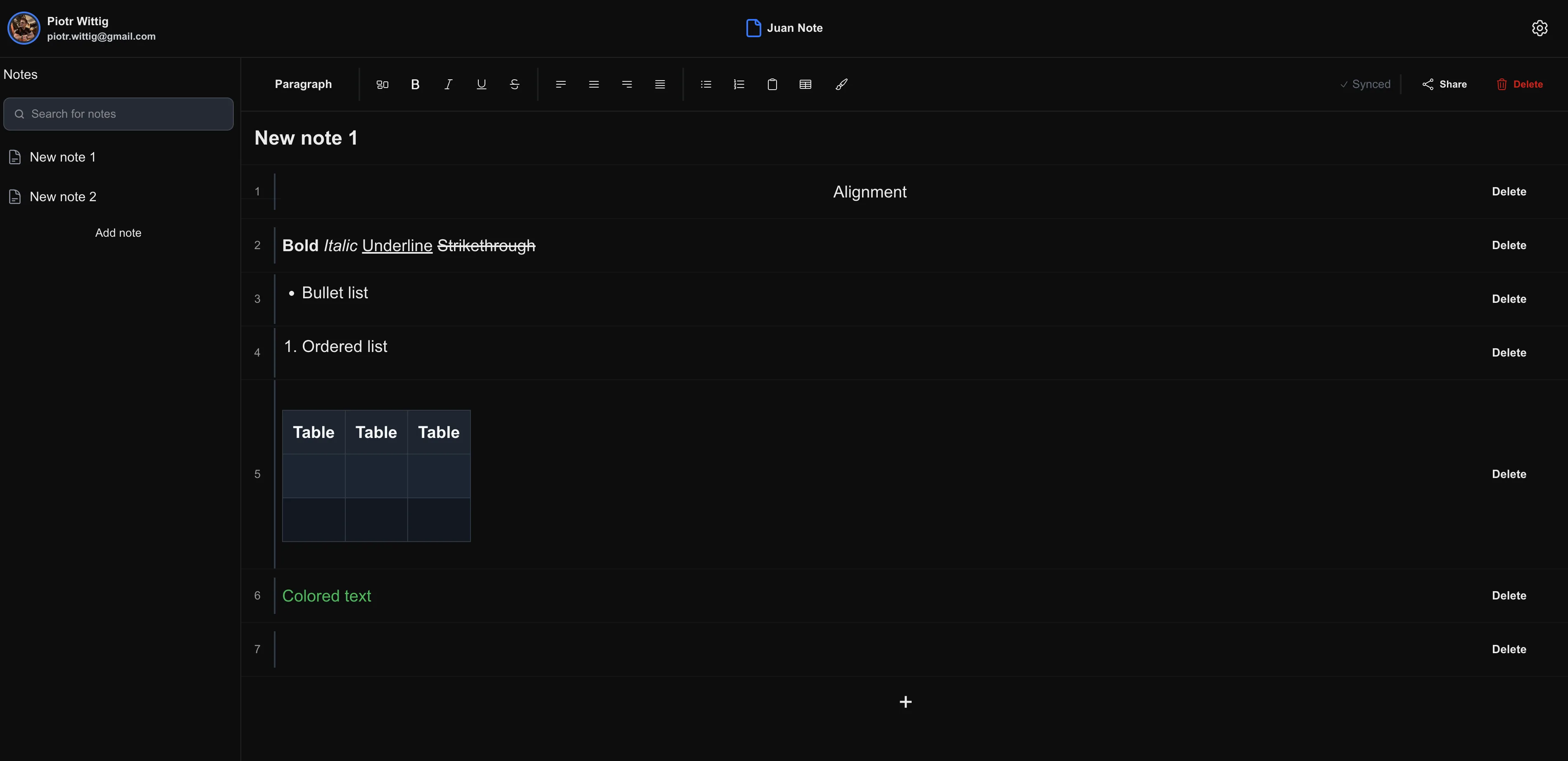 Juan Note screenshot 1